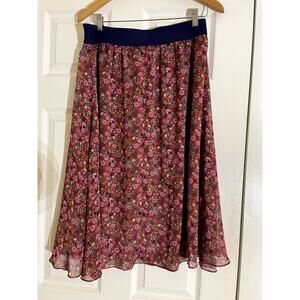 Floral print flowy knee length fairycore Y2K skirt large